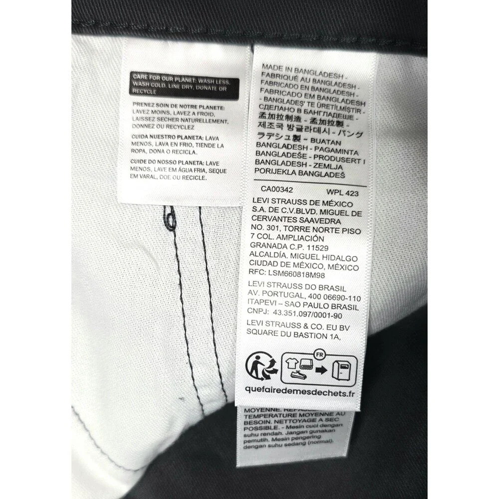 Levi's Men's 514 Straight Fit Cotton Twill Pant Dark Gray Stretch Size 36x29